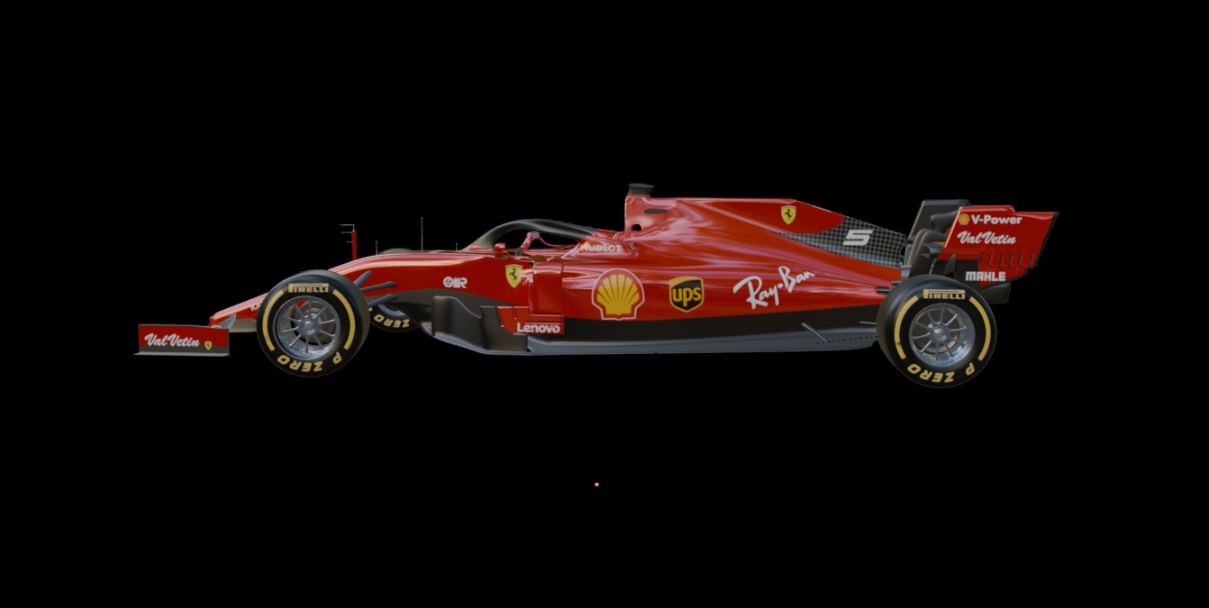 2019 Ferrari F1  Low-poly 3D model_2