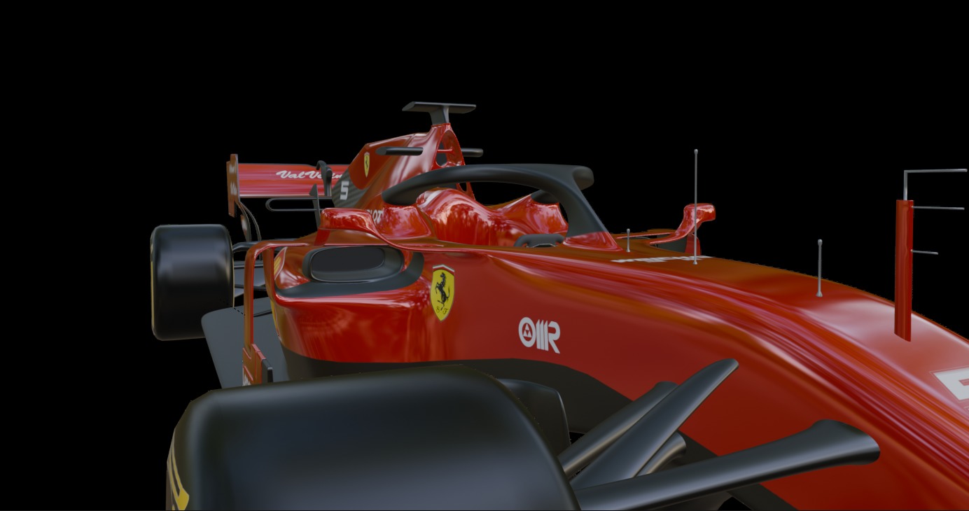 2019 Ferrari F1  Low-poly 3D model_8