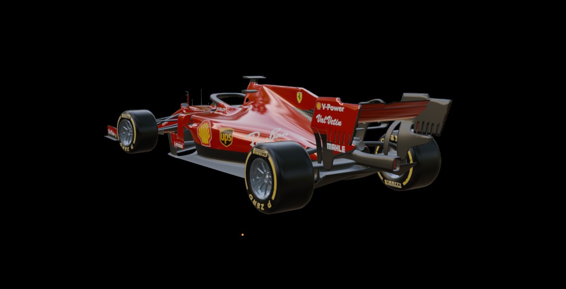 2019 Ferrari F1  Low-poly 3D model_3