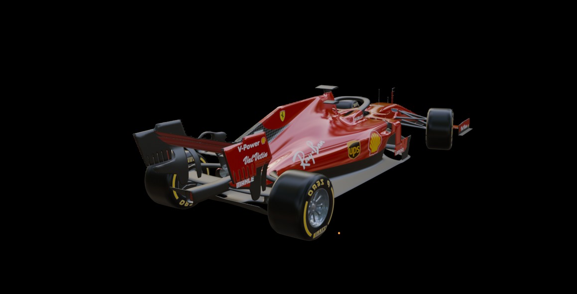 2019 Ferrari F1  Low-poly 3D model_5