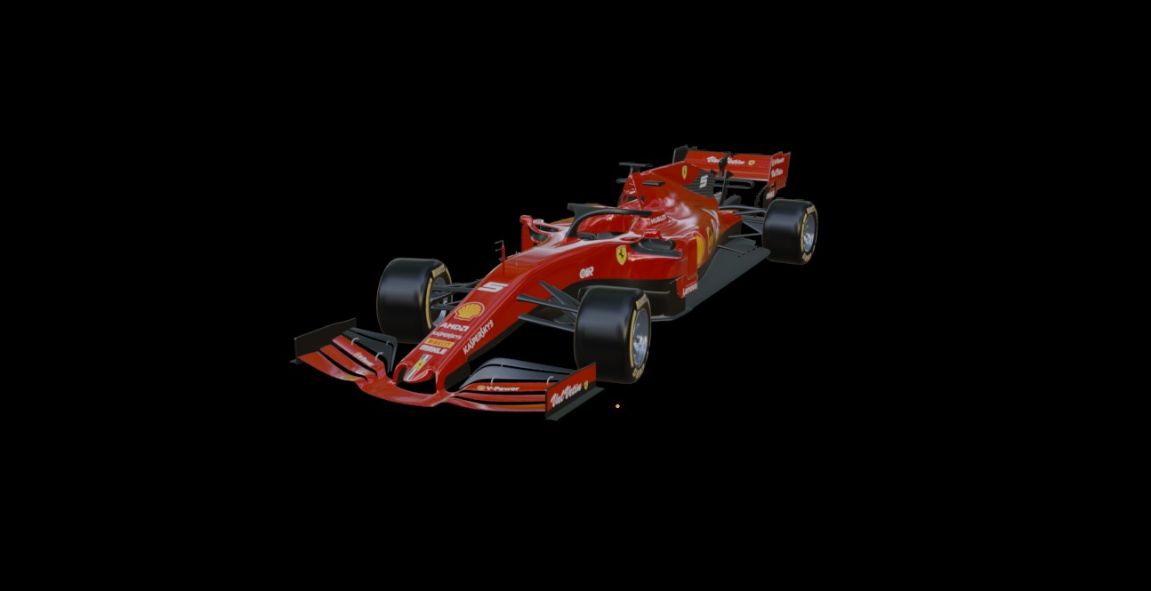 2019 Ferrari F1  Low-poly 3D model_1