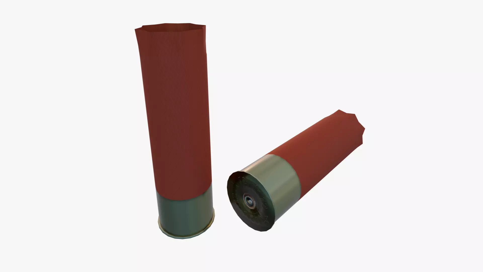 Fired 12 Gauge Shotgun Shell Low-poly 3D model