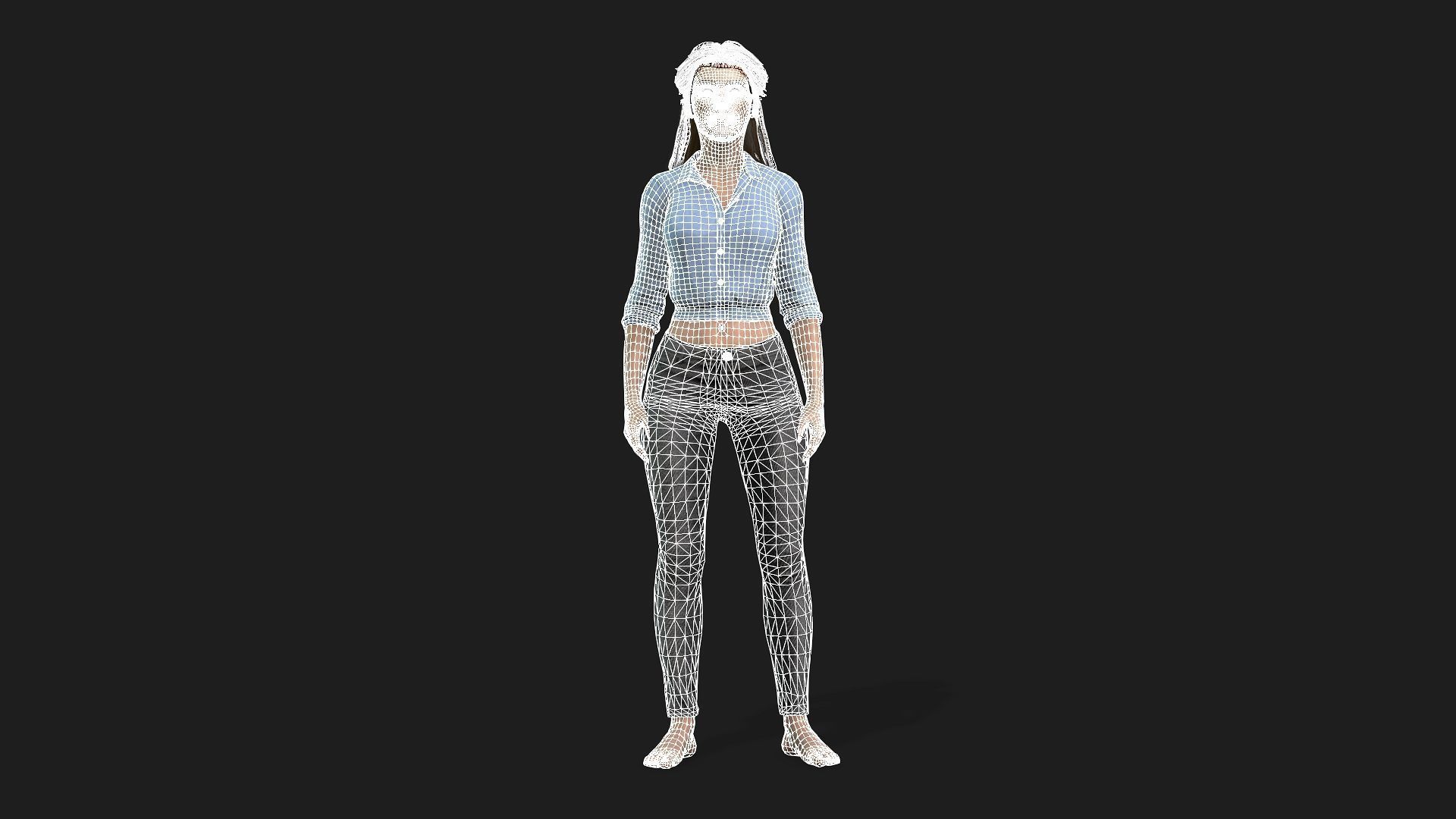 Rigged Woman Game Animations Model 3D model_16
