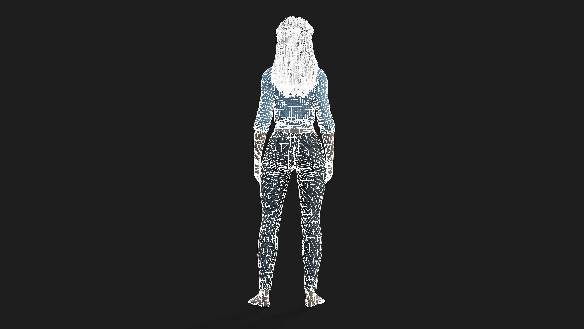 Rigged Woman Game Animations Model 3D model_20