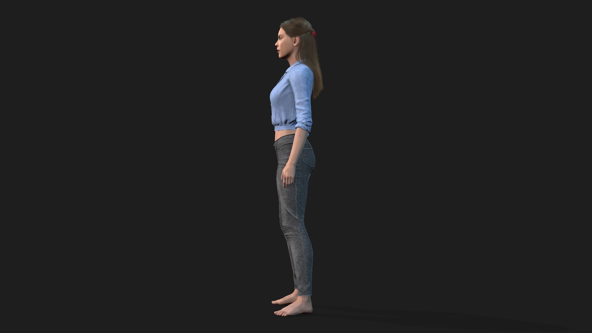 Rigged Woman Game Animations Model 3D model_3