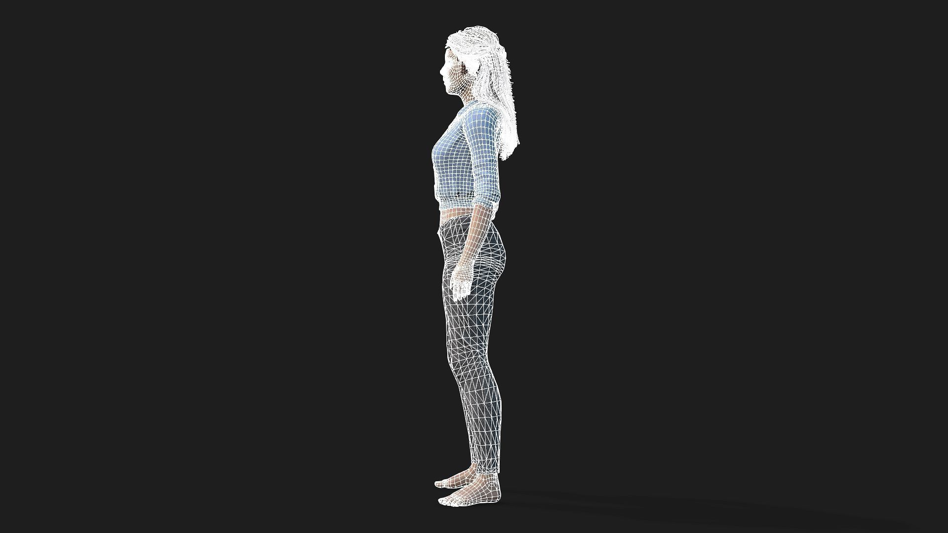 Rigged Woman Game Animations Model 3D model_19
