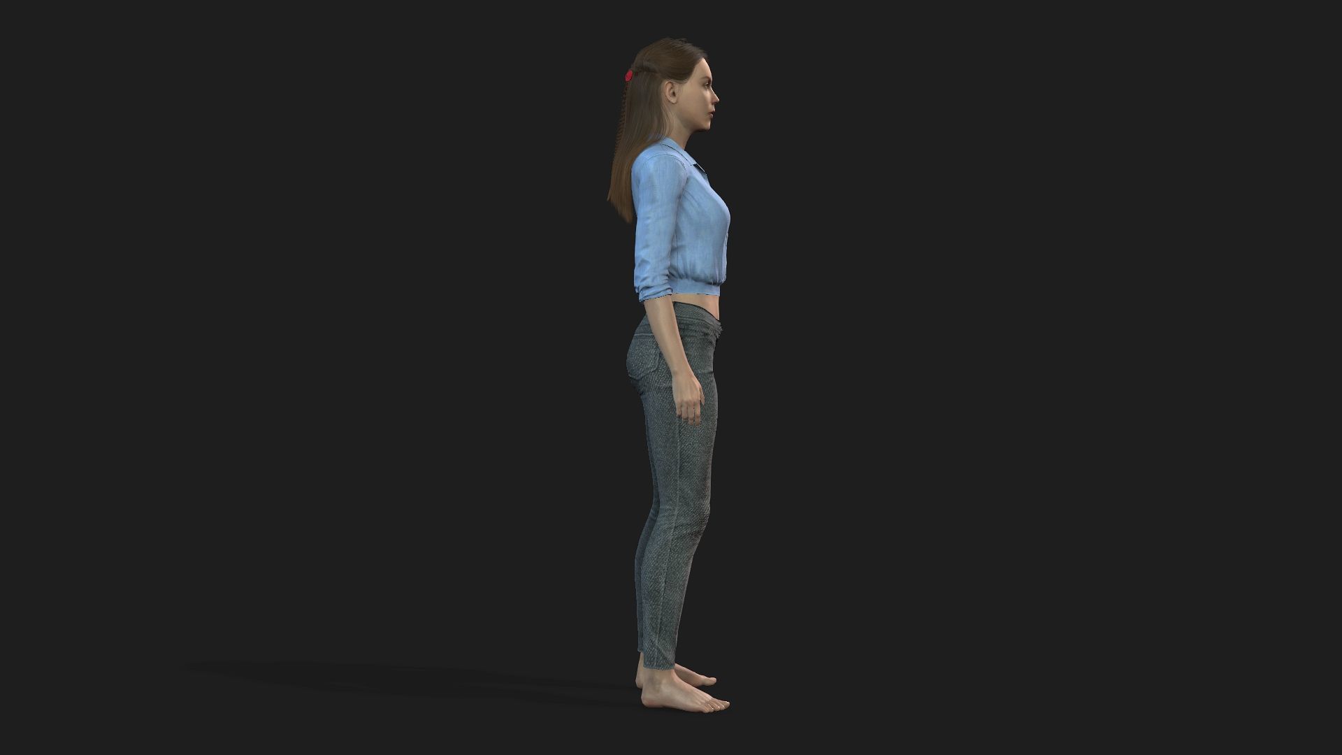 Rigged Woman Game Animations Model 3D model_2