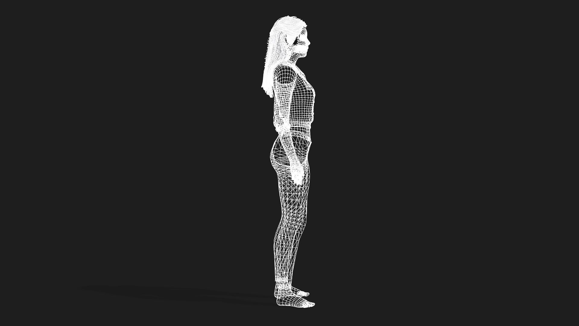 Rigged Woman Game Animations Model 3D model_12