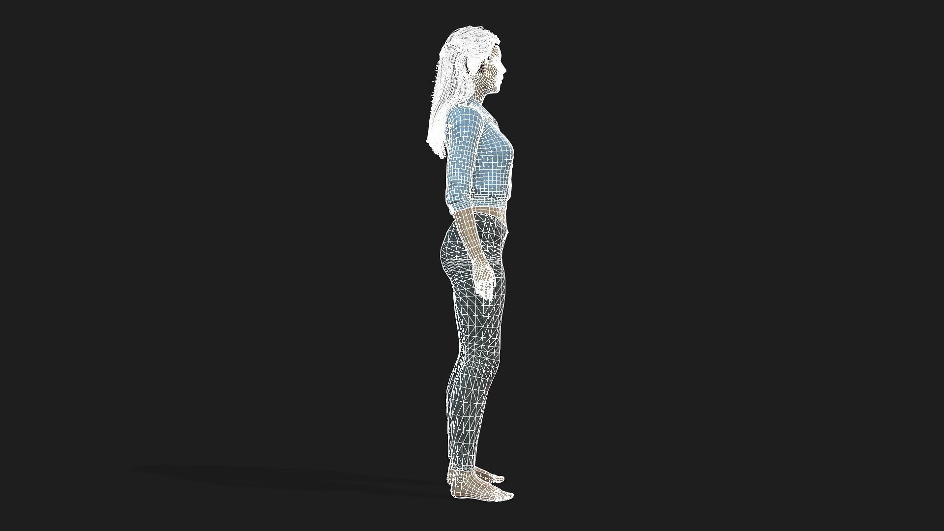 Rigged Woman Game Animations Model 3D model_18