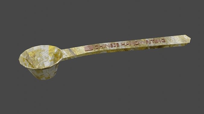 Porcelain spoon with Youtube logo on it Free low-poly 3D model