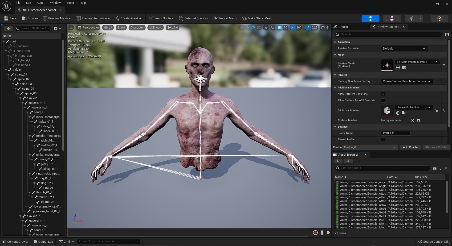 Dismembered Zombie Crawler Low-poly 3D model_12