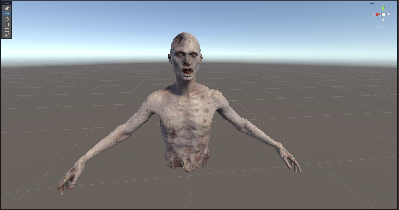 Dismembered Zombie Crawler Low-poly 3D model_14