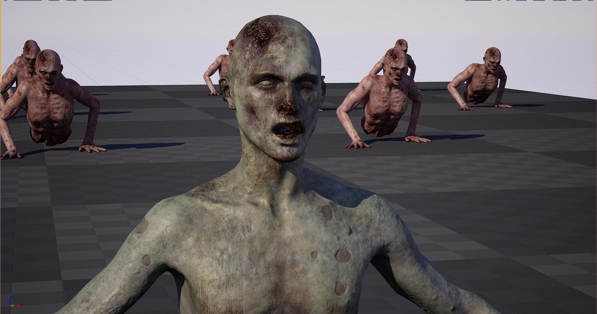 Dismembered Zombie Crawler Low-poly 3D model_10