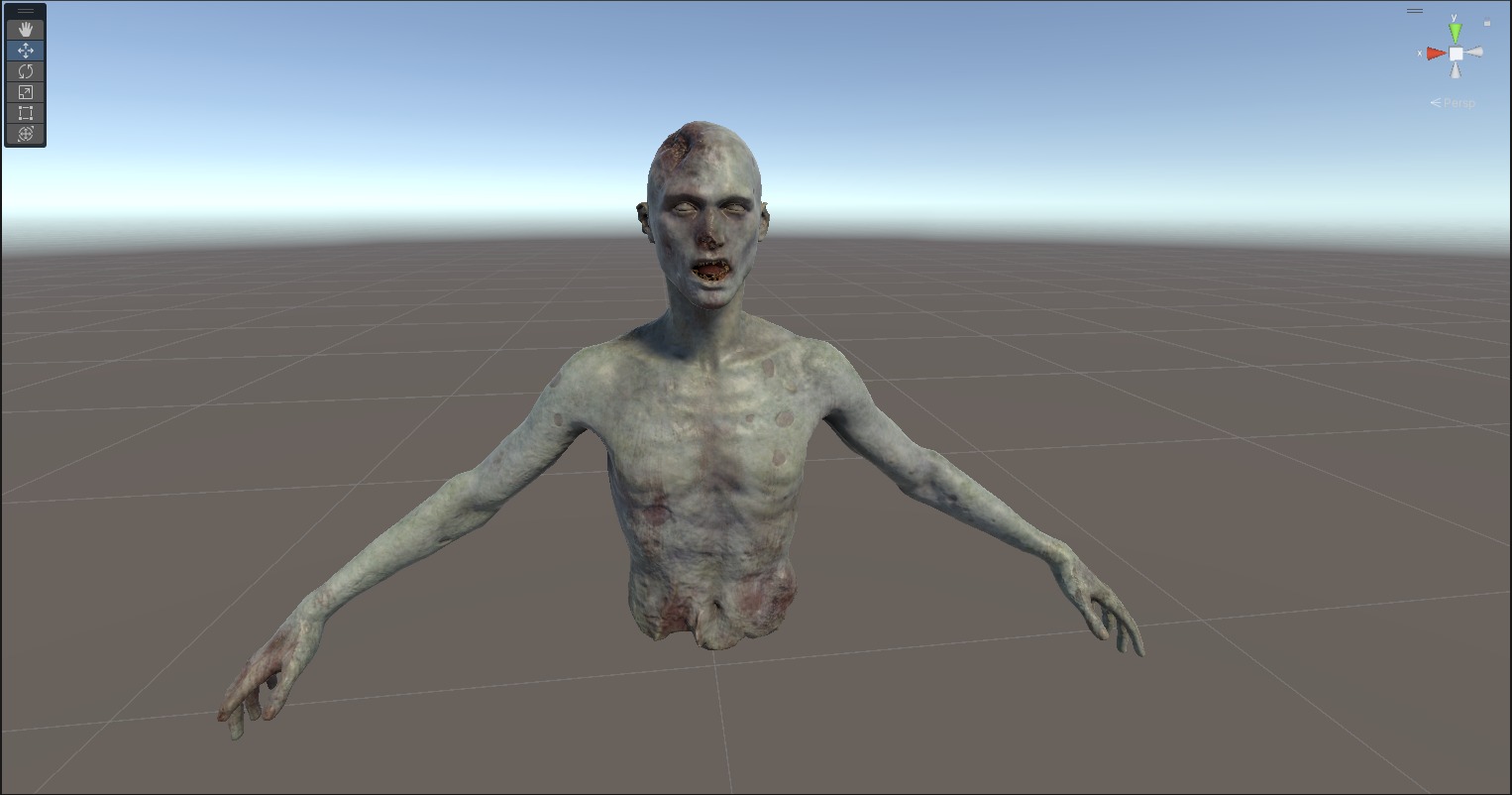 Dismembered Zombie Crawler Low-poly 3D model_15