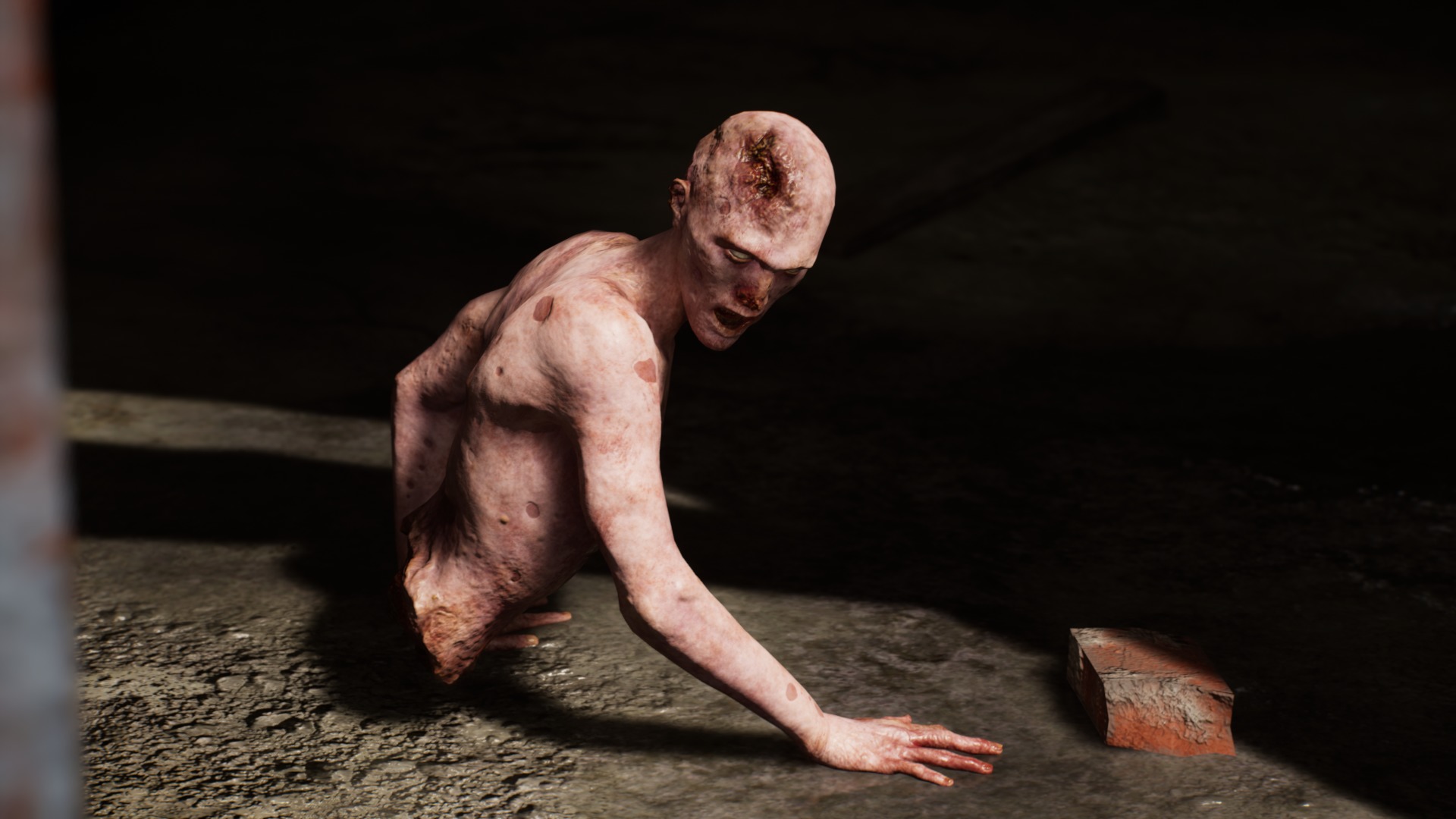 Dismembered Zombie Crawler Low-poly 3D model_4