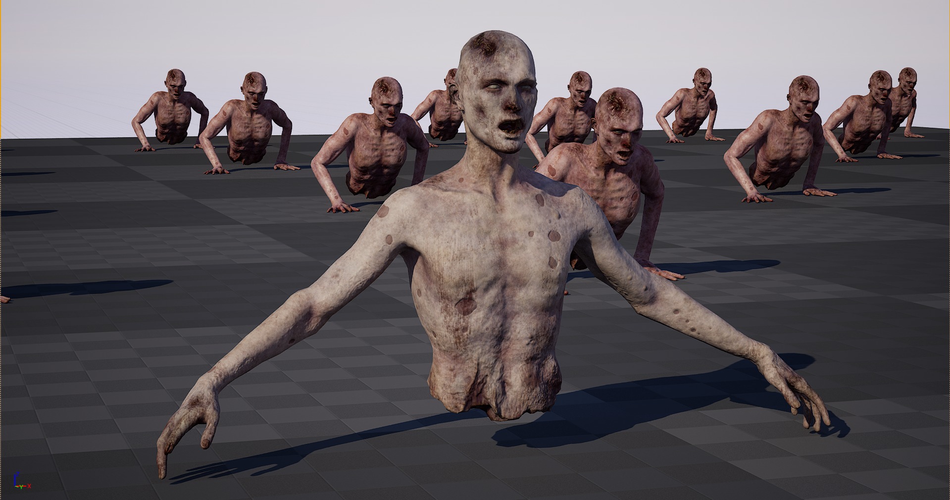 Dismembered Zombie Crawler Low-poly 3D model_11