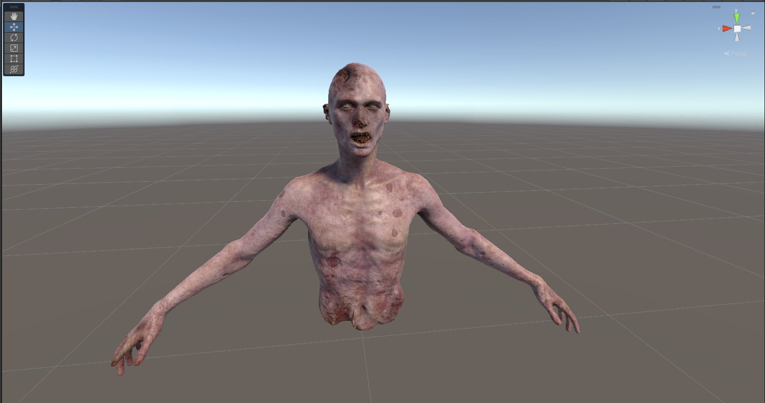 Dismembered Zombie Crawler Low-poly 3D model_13
