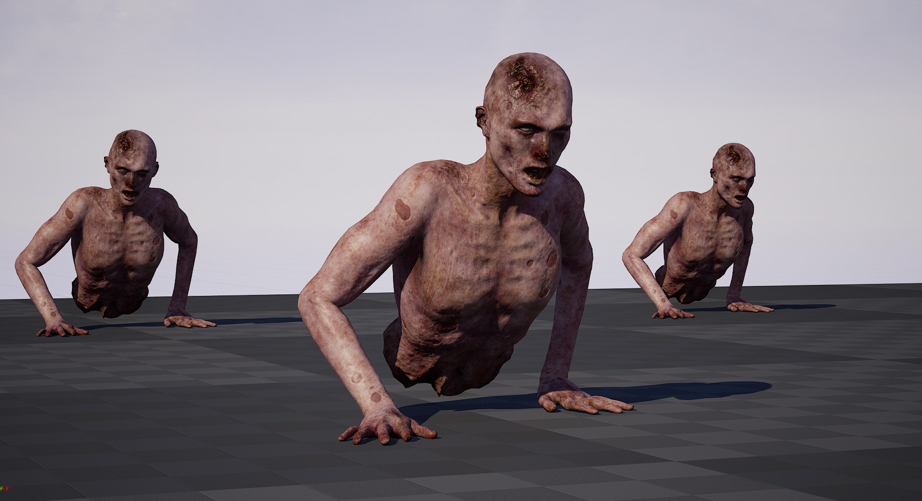 Dismembered Zombie Crawler Low-poly 3D model_9