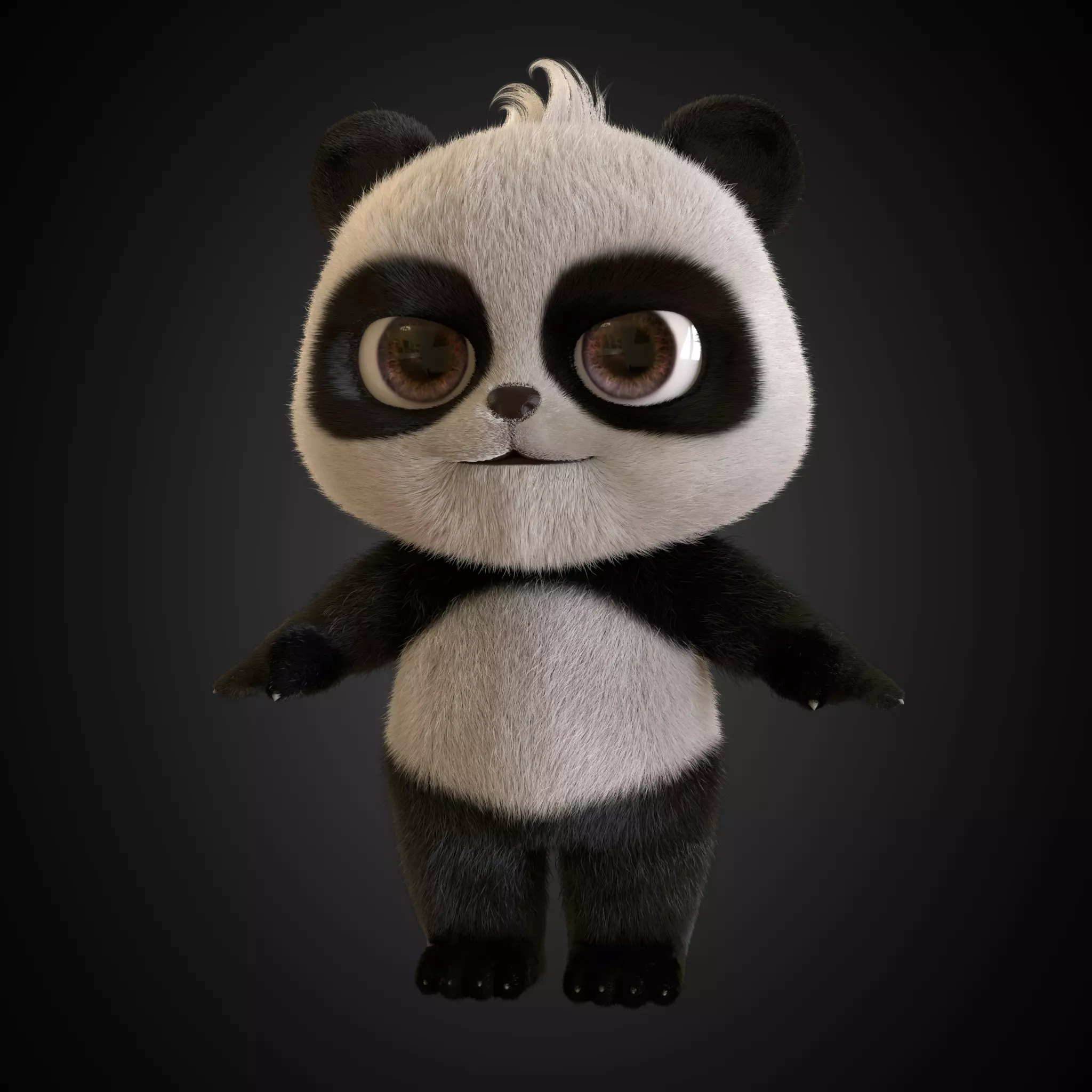 Cartoon Panda 3D model_0