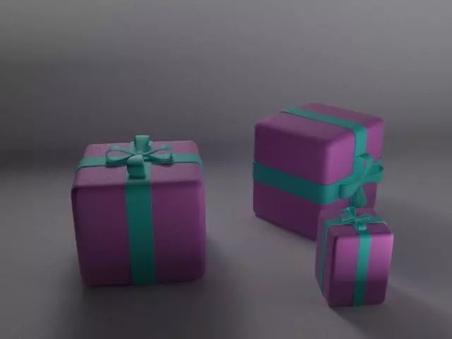 Gift Packet Low-poly 3D model_0