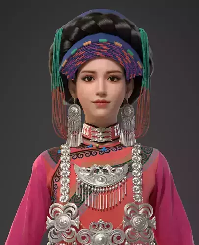 Chinese Yi girl 3D