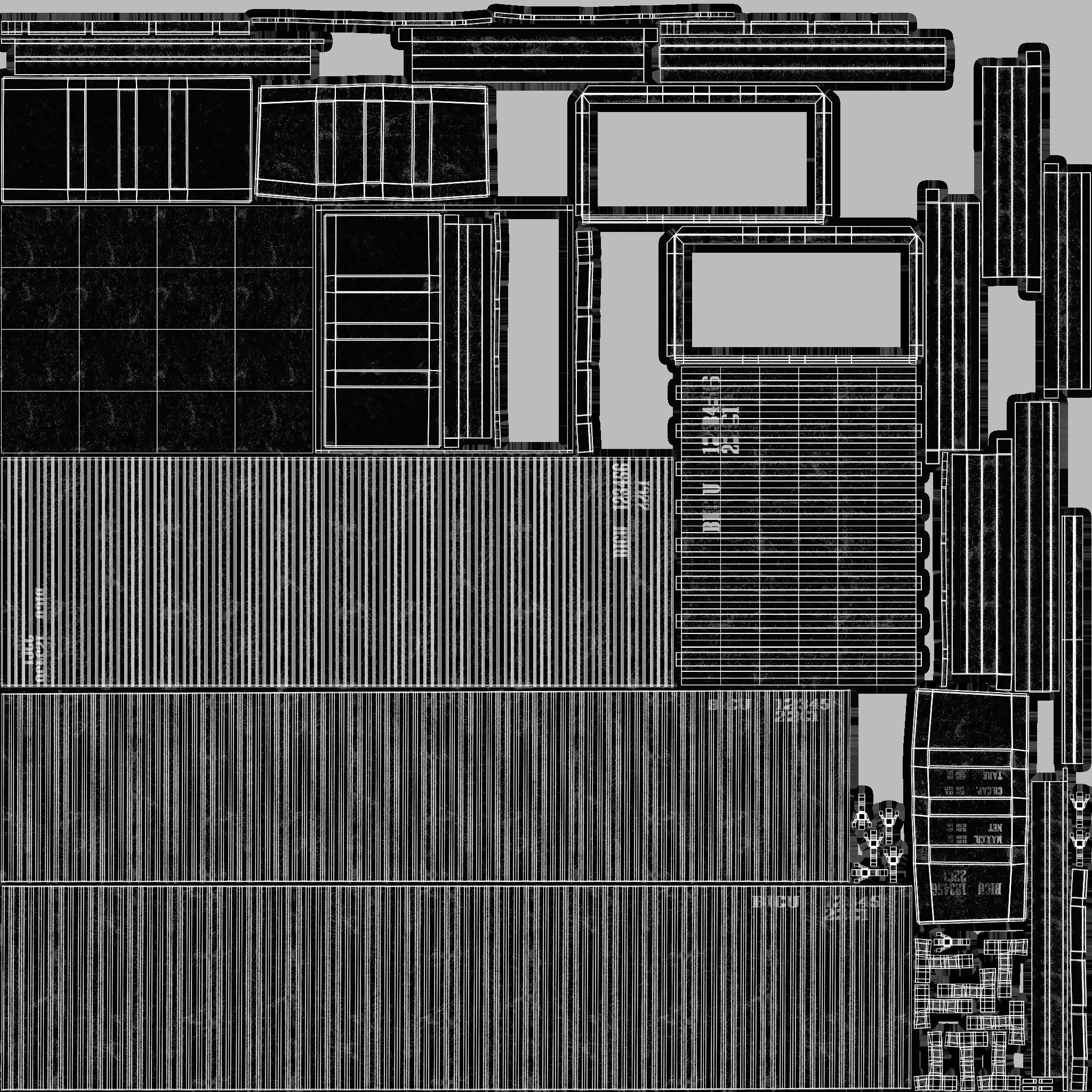 20Ft Cargo Containers - Black 3D Model Collection_19