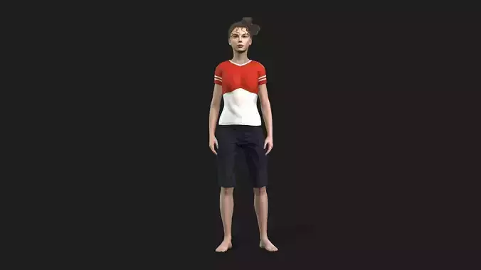 High Quality Rigged Woman for Animation 3D model