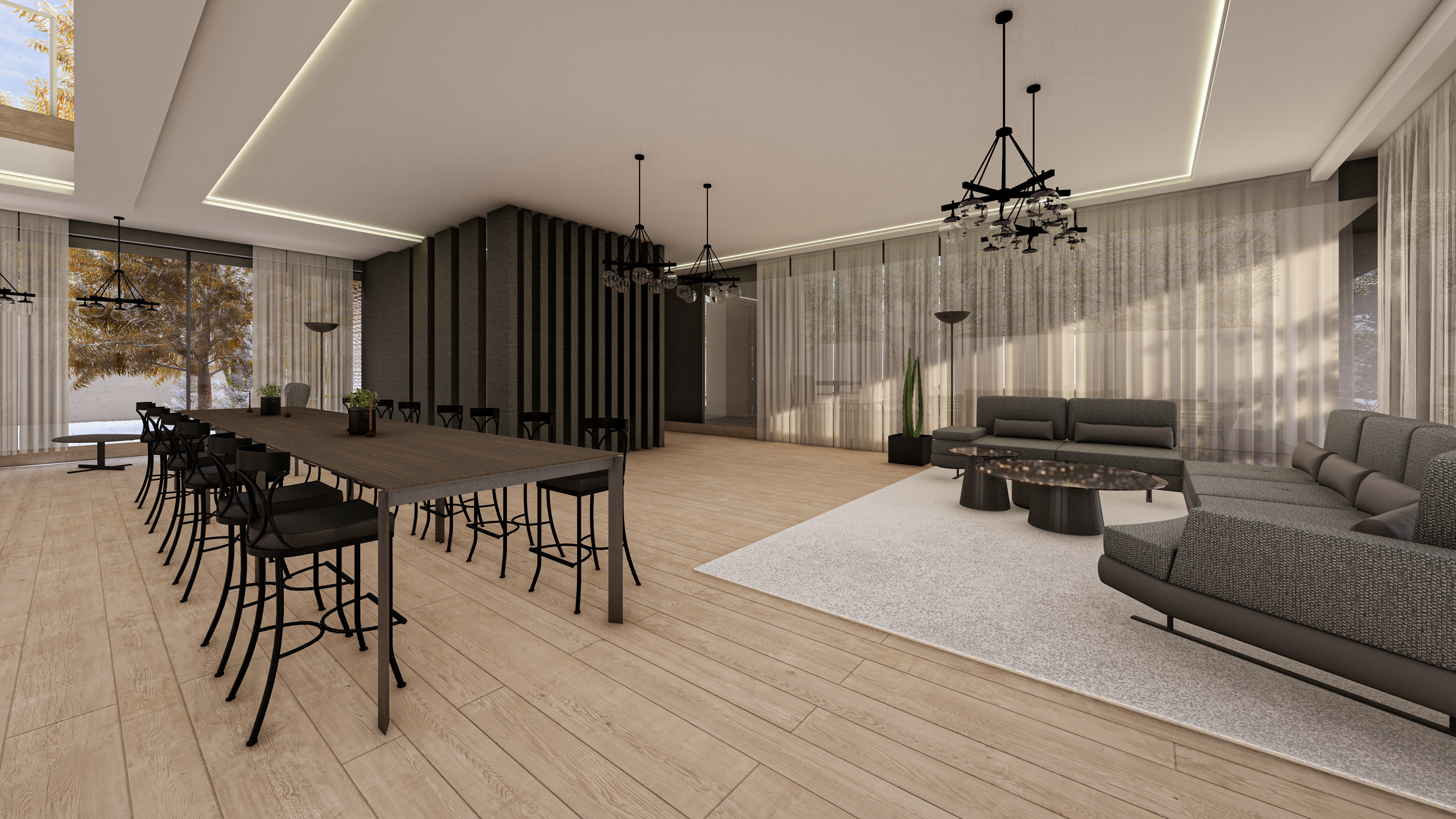 Modern Luxury Villa Fully Designed Exterior and Interior Scene Low-poly 3D model_17