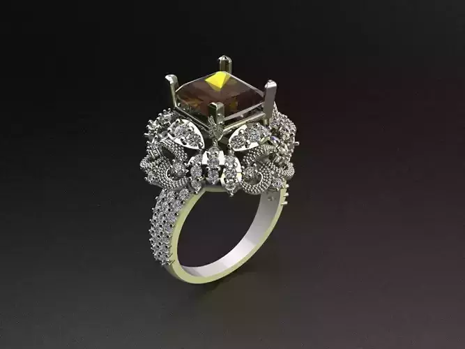 Solitaire Ring Big Gem Luxury Design