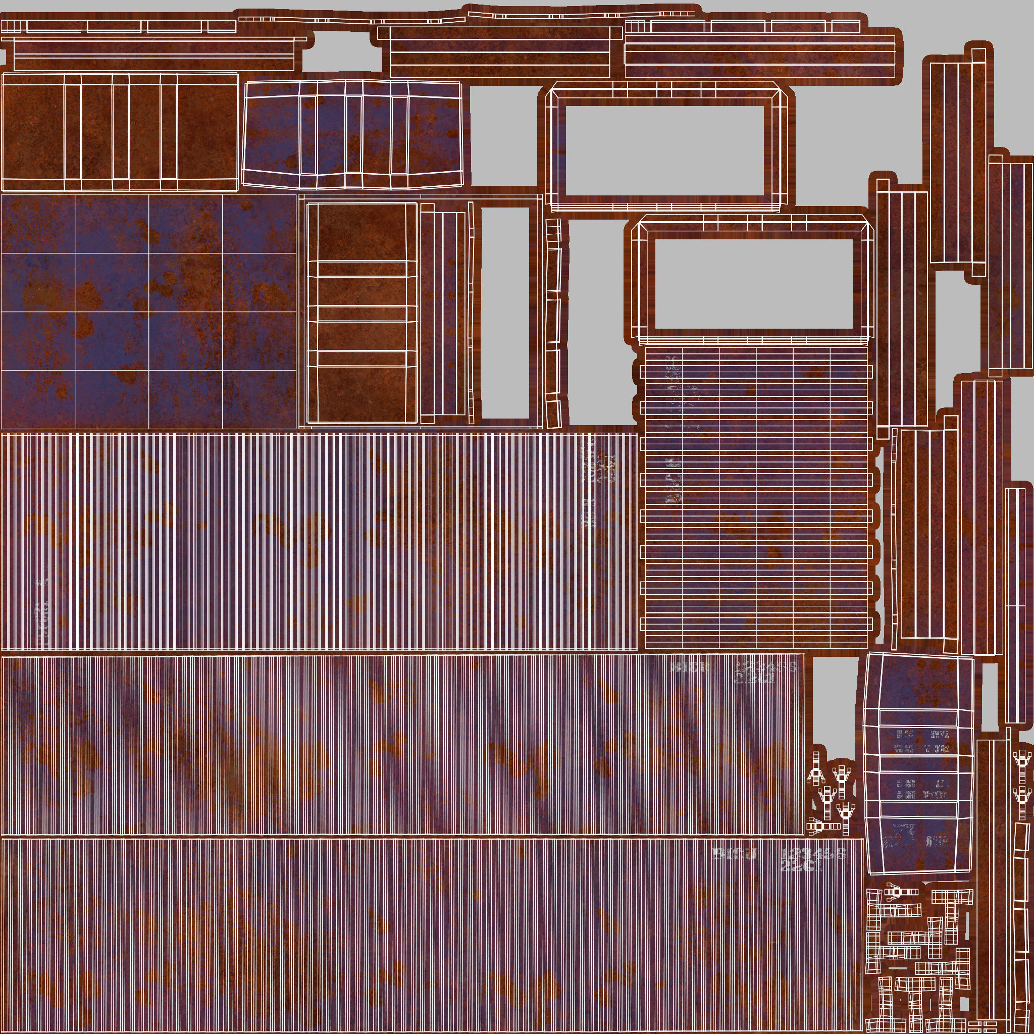 20Ft Cargo Containers - Blue 3D Model Collection_23