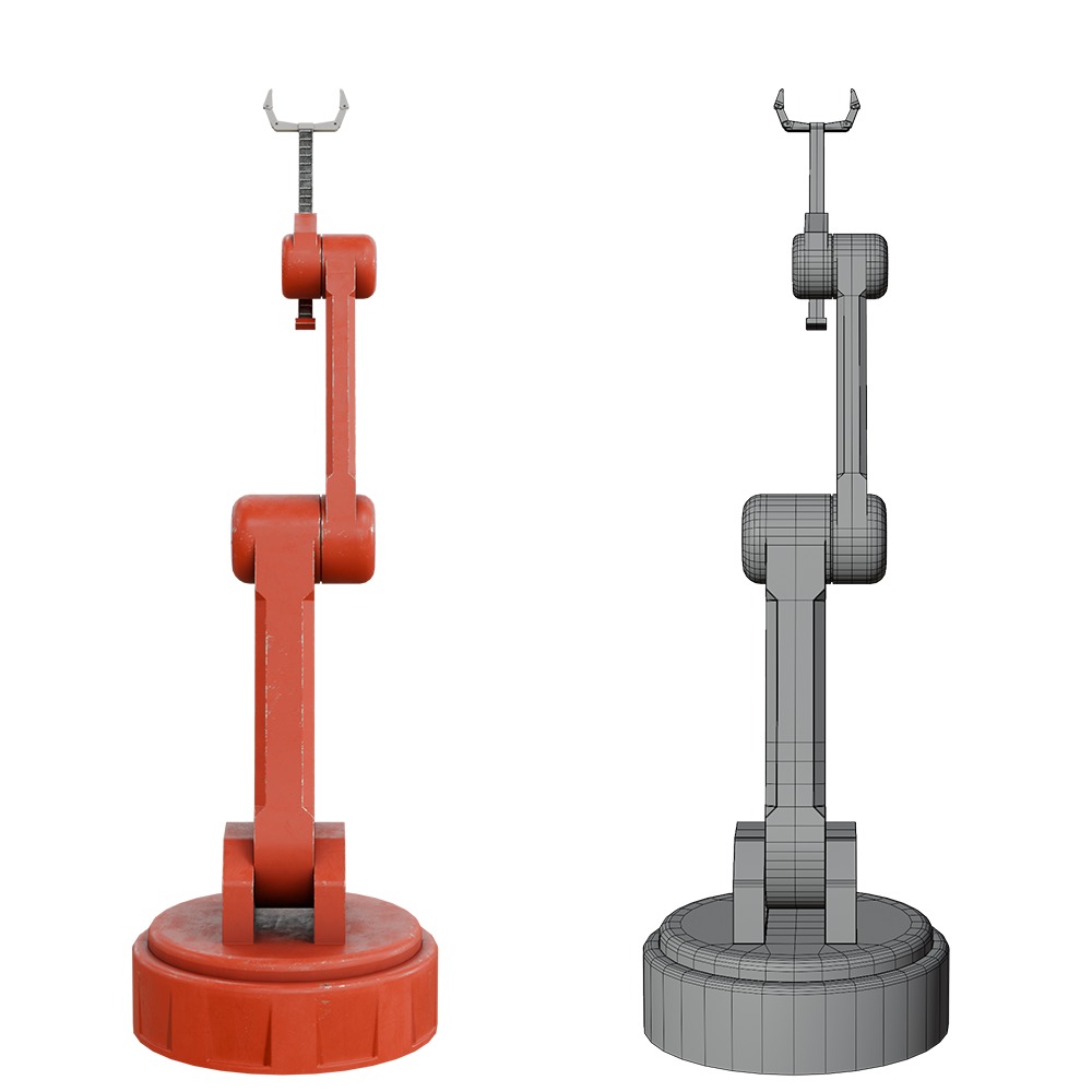 Sci-fi Robot Arm Low-poly 3D model_3