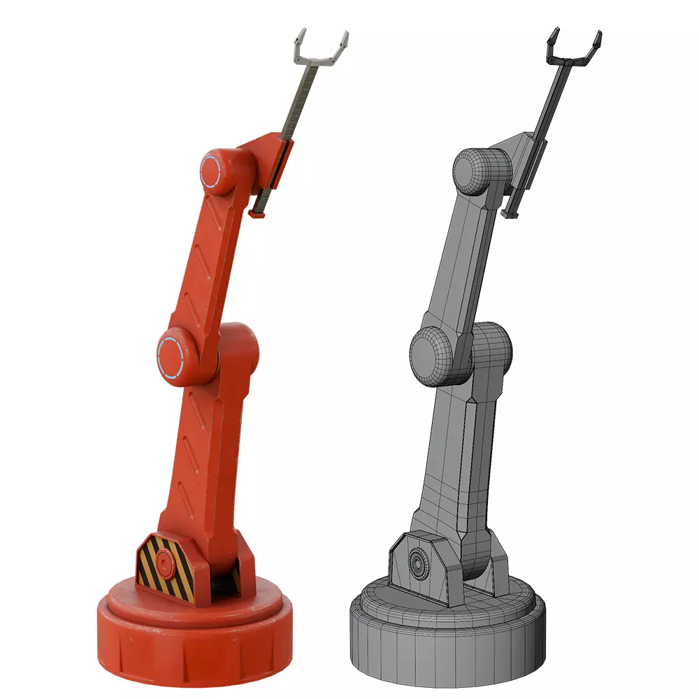 Sci-fi Robot Arm Low-poly 3D model_0