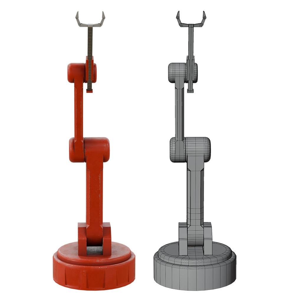 Sci-fi Robot Arm Low-poly 3D model_1