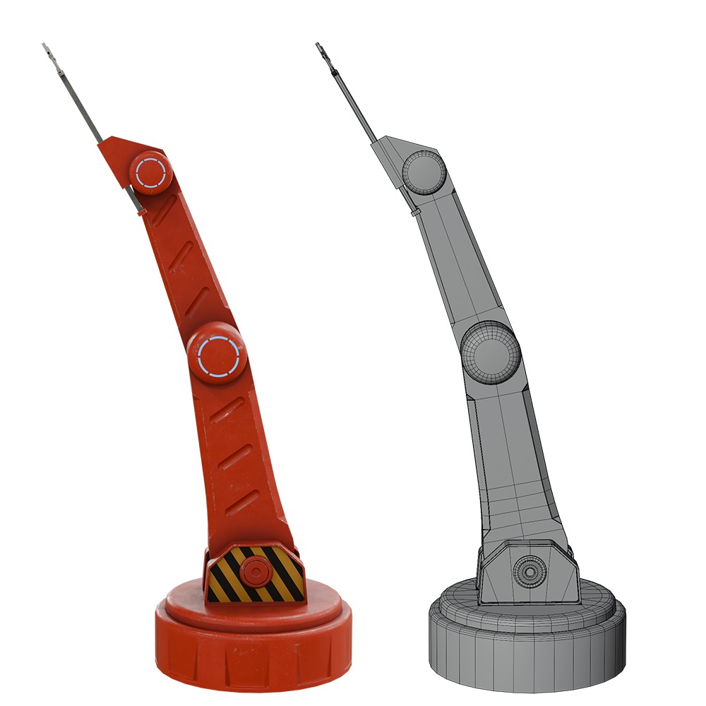 Sci-fi Robot Arm Low-poly 3D model_2