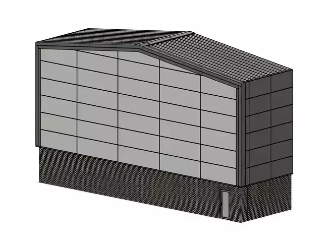 Model Railway Low Relief Industrial Building 2 Back 3D print model