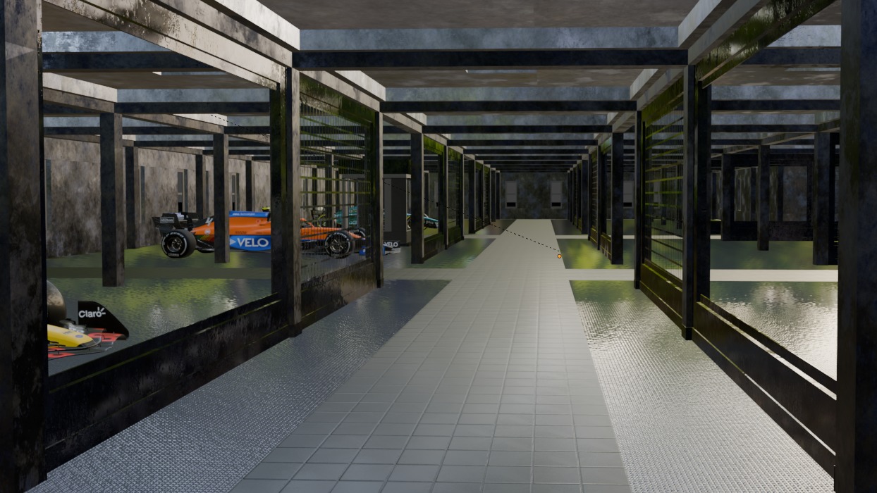 Formula 1 showroom Low-poly 3D model_1