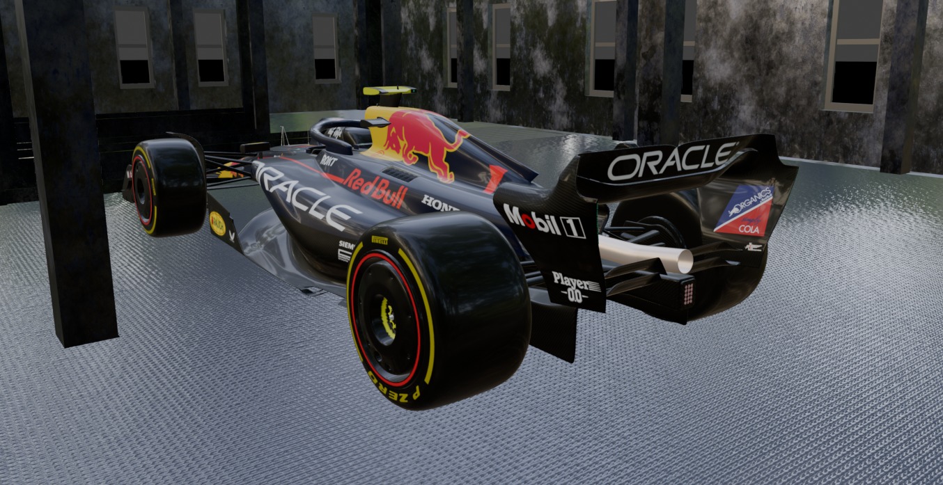 Formula 1 showroom Low-poly 3D model_5
