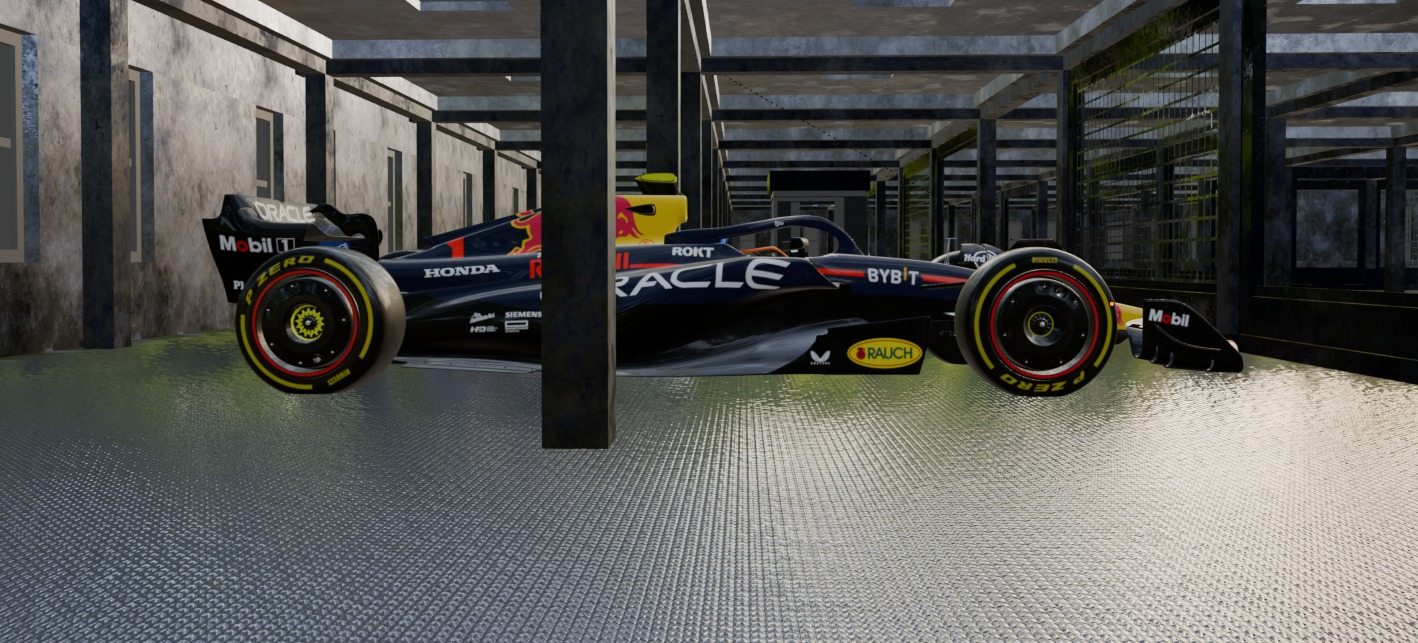 Formula 1 showroom Low-poly 3D model_8