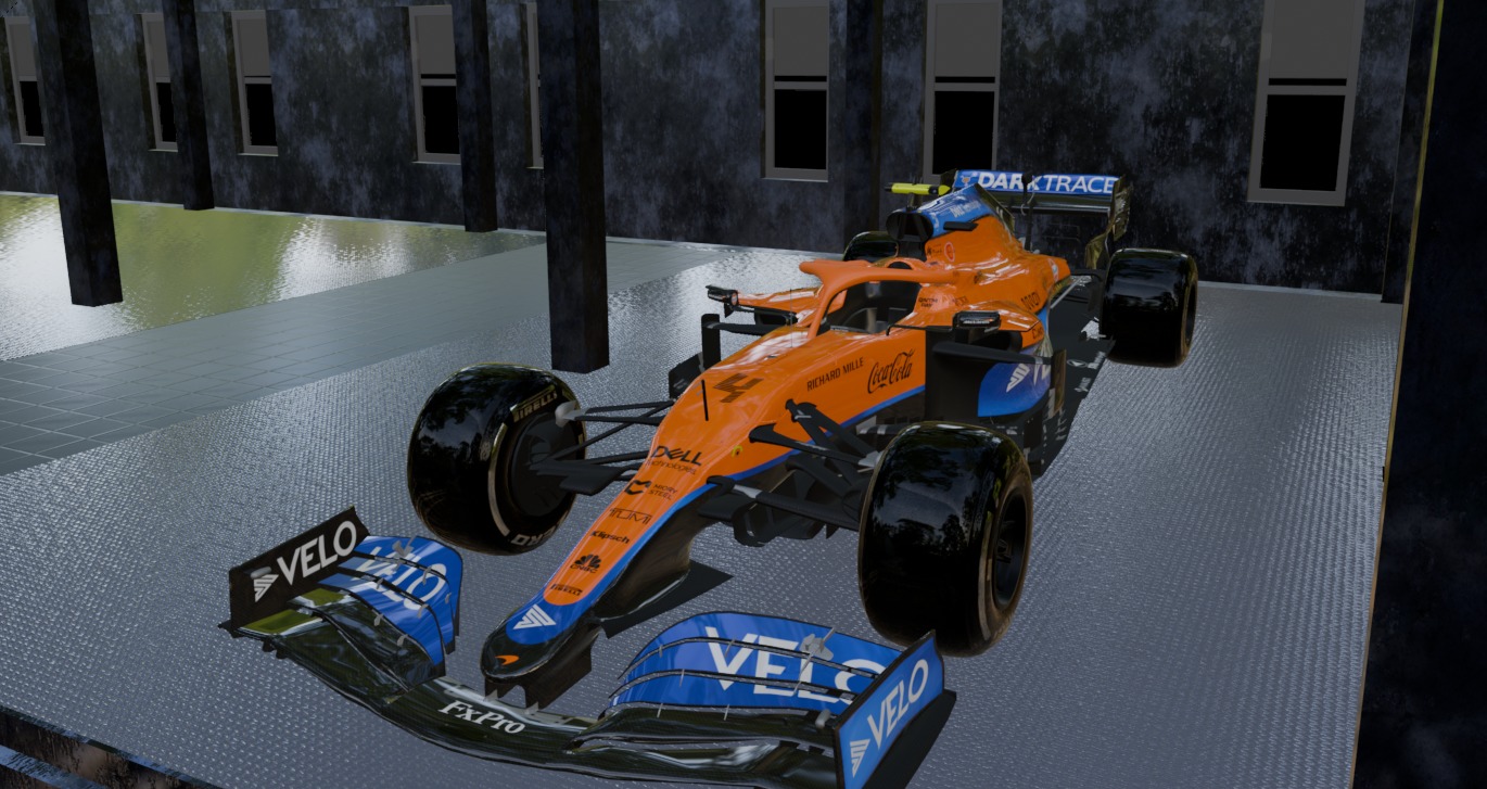 Formula 1 showroom Low-poly 3D model_12