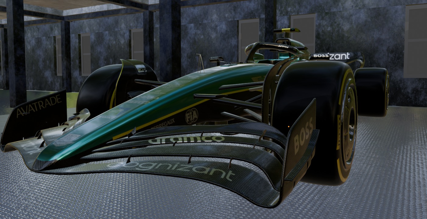 Formula 1 showroom Low-poly 3D model_19