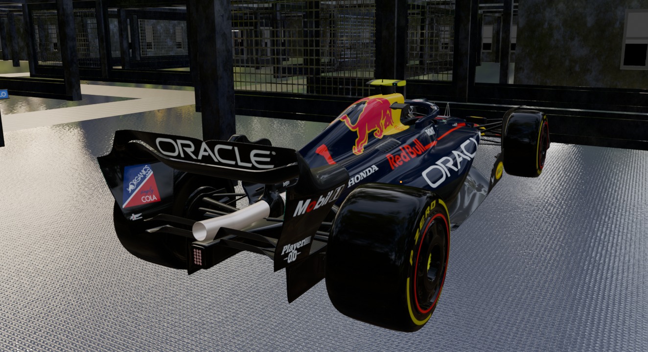Formula 1 showroom Low-poly 3D model_7