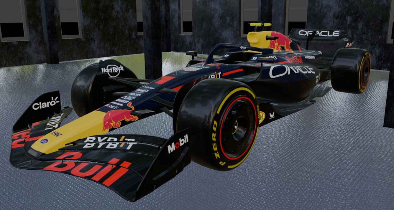 Formula 1 showroom Low-poly 3D model_3