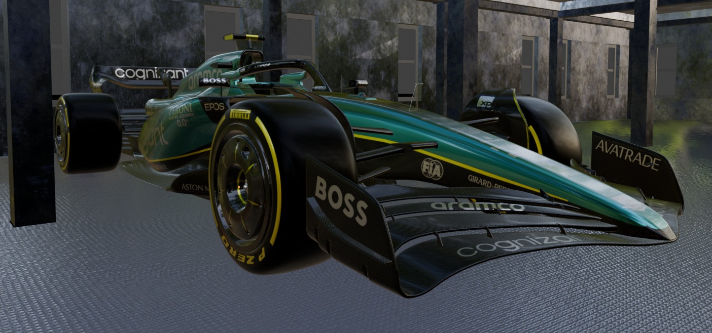 Formula 1 showroom Low-poly 3D model_23