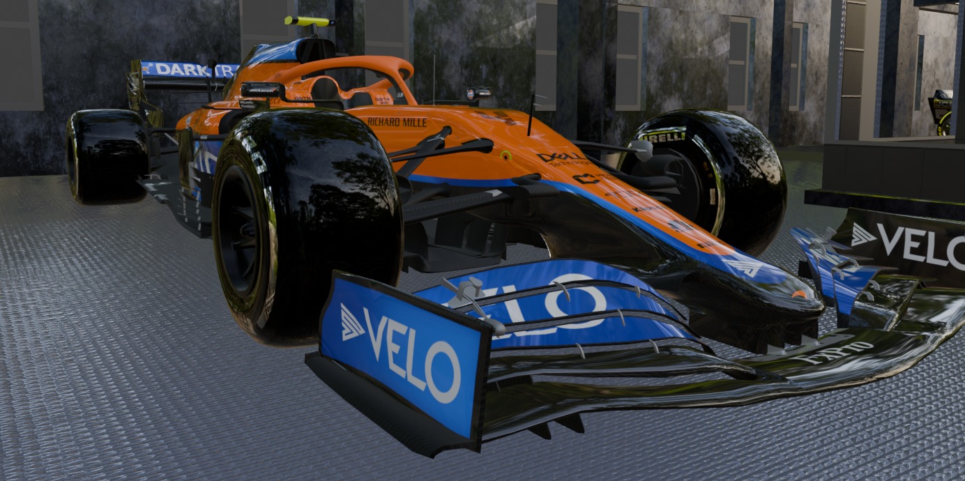 Formula 1 showroom Low-poly 3D model_16