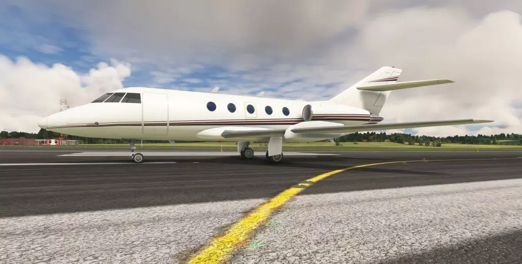 Dassault Falcon 20 Business Jet Low-poly 3D model_0