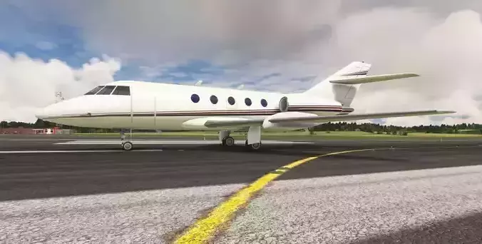 Dassault Falcon 20 Business Jet Low-poly 3D model
