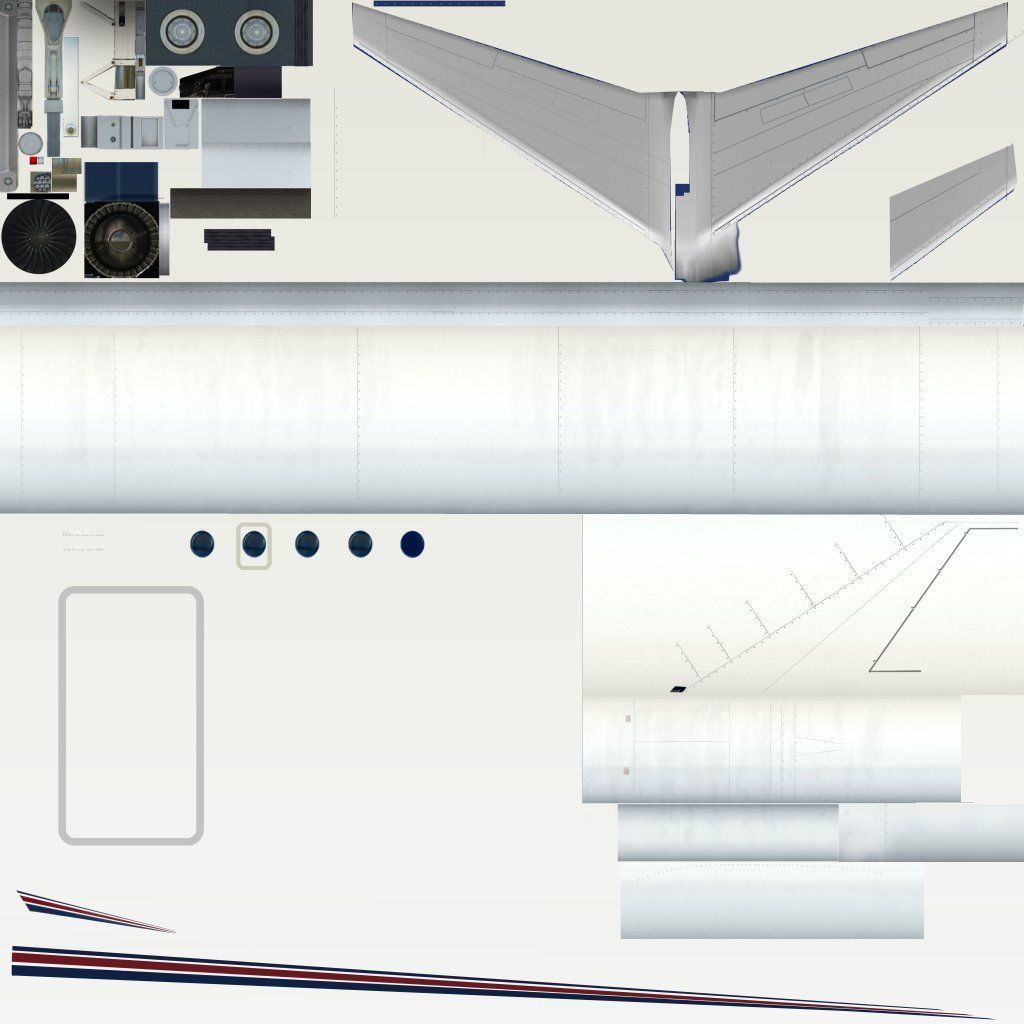Dassault Falcon 20 Business Jet Low-poly 3D model_7