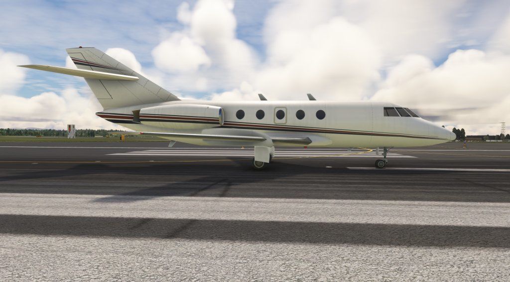 Dassault Falcon 20 Business Jet Low-poly 3D model_2