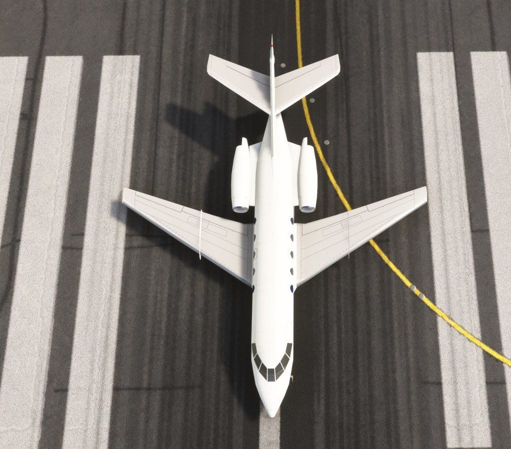 Dassault Falcon 20 Business Jet Low-poly 3D model_3