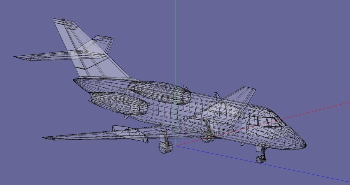 Dassault Falcon 20 Business Jet Low-poly 3D model_8